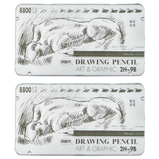 LIBERTY 利百代 專家用繪圖鉛筆 CB-8800, 2H~9B, 2盒