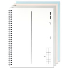moong9 對分線數學筆記本, 1組, 米色+薄荷色+白色+灰色