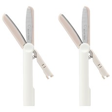 PLUS 普樂士 Twiggy 無蓋筆型剪刀 SC-110P, 象牙白, 2個