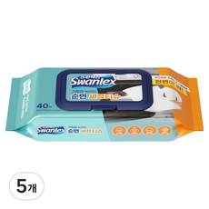 스완렉스 기름때 녹이는 순면 세정티슈 캡형 40p, 5개