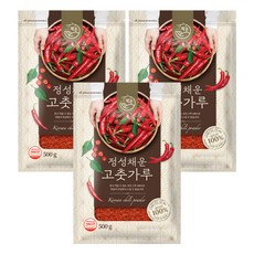 채운 정성채운 국산 고춧가루 보통굵기 보통매운맛, 500g, 3개