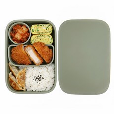 홈하우스 프리미엄 실리콘 런치박스, 올리브, 1개