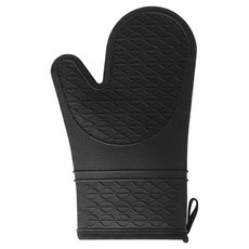 AHOYE 加厚防燙止滑廚房隔熱手套, 黑色, 1個