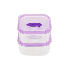 sillymann 100%鉑金矽膠副食品保鮮盒套裝, 柔軟安全, 耐高低溫, 易清洗, 紫色, 120ml, 1組