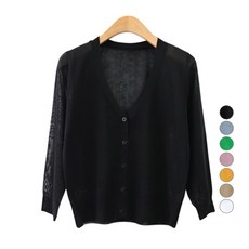 Zenith 女款夏季鏤空七分袖針織外套 G989