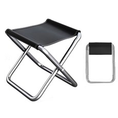 Salimieum 折疊露營椅 釣魚椅 迷你椅 L, 黑色, 2個
