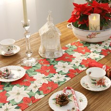 ANDCOTTON 聖誕節聖誕紅桌旗, 混色, 6人(27 x 220 cm), 1個