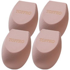 TOPPRO LADY'S 超彈力3D美妝蛋 不會把底妝吃掉 柔軟親膚, 玫瑰奶茶, 4個