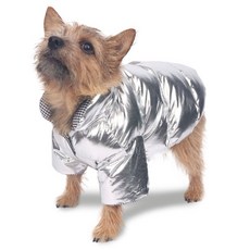 MONCHOUCHOU 寵物 Snowbound 雙面穿外套, 銀色, 1個