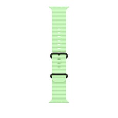 Apple 정품 2025 애플워치 오션 밴드, 49mm, One Size, 네온 그린/블랙 티타늄