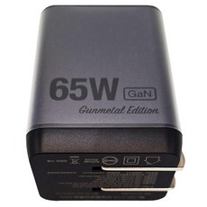 POLYWELL 寶利威爾 65W三孔PD快充頭 雙C + USB充電器 GaN氮化鎵 BSMI PW15-T05-A102, 槍灰色, 1個