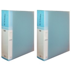 MiDAS HYUNPOONG 100頁 A4索引透明文件夾, 天藍色, 2個