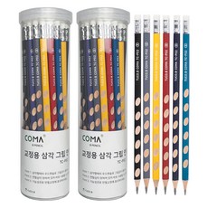 투코비 코마 삼각 그립 교정연필 B 세트 TC-P02, 혼합색상, 72개