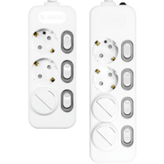 써지오 3구 + 4구 개별 멀티탭 + 안전커버, 3m, 화이트, 1세트