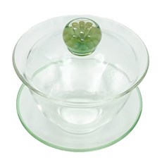bargogo 巴果果 花釦蓋杯組, 綠色 高硼砂玻璃 顯瑩剔透, 1組