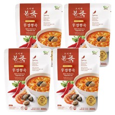Bonjuk 本粥 炒碼海鮮粥 豐富海鮮 韓式辣味, 300g, 4包