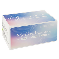 SH 上好生醫 成人平面醫療防護口罩 未滅菌, 晨曦微光 冰河灰 + 純潔白 + 玫瑰金 + 燕麥奶 + 奶茶色, 50片, 1盒