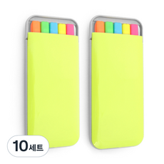 口袋螢光筆5件組, 黃色, 10套