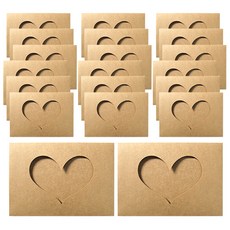 愛心牛皮紙袋, 單一顏色, 20枚入