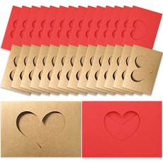 愛心點綴信封2種套組, 紅色, 牛皮紙, 15套