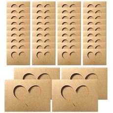 2Youngdesign 簍空心型造型信封袋, 40入, 牛皮紙款