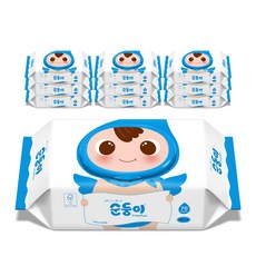 순둥이 프리미엄 플레인 무향 유아물티슈 캡형, 65g, 70매, 10개