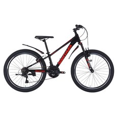 산타자 크라이저2.1V 24 MTB 알루미늄 림 브레이크 12.8kg 신장 135~155cm 방문설치, 매트블랙+레드, 160cm, 1개