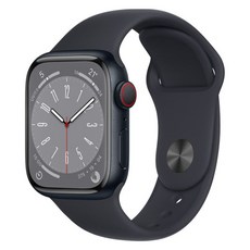 Apple 애플워치 8 GPS+Cellular, 미드나이트, 41mm, 미드나이트 / 미드나이트 스포츠밴드