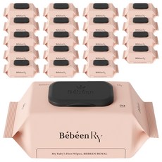 베베앙 로얄 엠보싱 유아물티슈 캡형, 75g, 70매, 20개