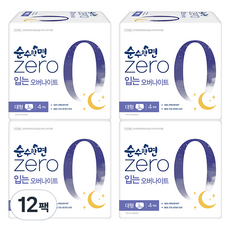 순수한면 제로 입는 오버나이트, 대형, 4개입, 12개