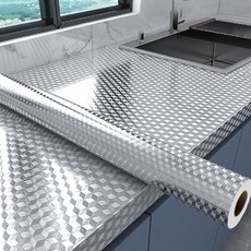 연하 기름때 방지 방수 알루미늄 육각 패턴 시트지, 1개