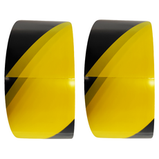 斑馬膠帶 警示膠帶 0.18mm厚, 48mm x 25m, 黑黃色, 2個