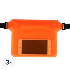 디에스 원터치 대용량 핸드폰 방수힙색, 오렌지, 3개