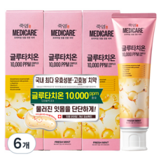 죽염 메디케어 고불소 1450 글루타치온 치약 후레쉬민트, 100g, 6개