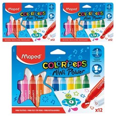 Maped 不縮頭胖胖彩色筆 Set 12色 COLOR'Peps Mini Power, 3盒