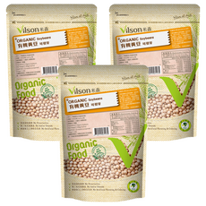Vilson 米森有機 100%有機黃豆, 嚴選有機食品, 不使用農藥、化學肥料及任何人工添加物, 450g, 3包