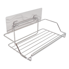 Easy 易立家 304不鏽鋼無痕掛勾 廚房浴室收納置物架 免釘免鑽設計, 銀色, 1個