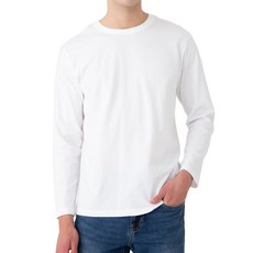 BASE ALPHA ESSENTIALS 中性透氣純棉圓領長袖T恤 2件, 白色