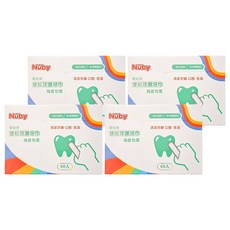 Nuby 雙紋理潔牙巾 指套包覆 10.1 x 4.1cm 60個, 40g, 4盒