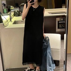 피어니스트 와이드 민소매 루즈핏 원피스