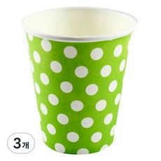 善宇樂園野餐紙杯 綠色圓點, 20入, 3個