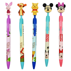 Heemangnote Disney 迪士尼造型原子筆套組 0.5mm*5支入, 迪士尼卡通款B款, 1組