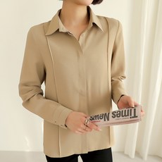 BBAEBBAE 女士細褶設計翻領襯衫