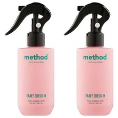 메소드 룸앤패브릭 스프레이 얼리체크인 향 실내 탈취제 본품, 200ml, 2개