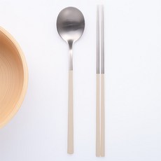 보니타하우스 스위티 한식 수저세트, 크림, 1세트, 숟가락 + 젓가락