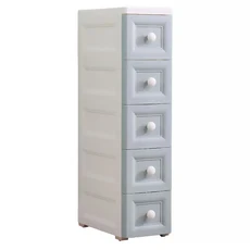 STYLE 格調 北歐系唯美雕花紋小圓手把五層抽屜收納櫃 20公分隙縫收納櫃, PP-2001-GR, 面寬20CM x 側寬37.5cm