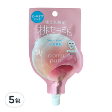 BCL momopuri 彈潤蜜桃面膜 亮澤撕除面膜 20ml, 5包