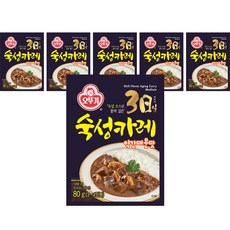 OTTOGI 不倒翁 3分鐘熟成咖哩粉 微辣口味, 80g, 6包