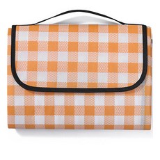 方便的摺疊格紋野餐墊, 黃色