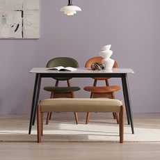 잉글랜더 그리츠 통세라믹 1250 4인용 식탁 + 의자2P + 벤치 방문설치, 상판+다리(그레이+블랙), 의자(월넛 베이지), 벤치(월넛 카키+카멜)